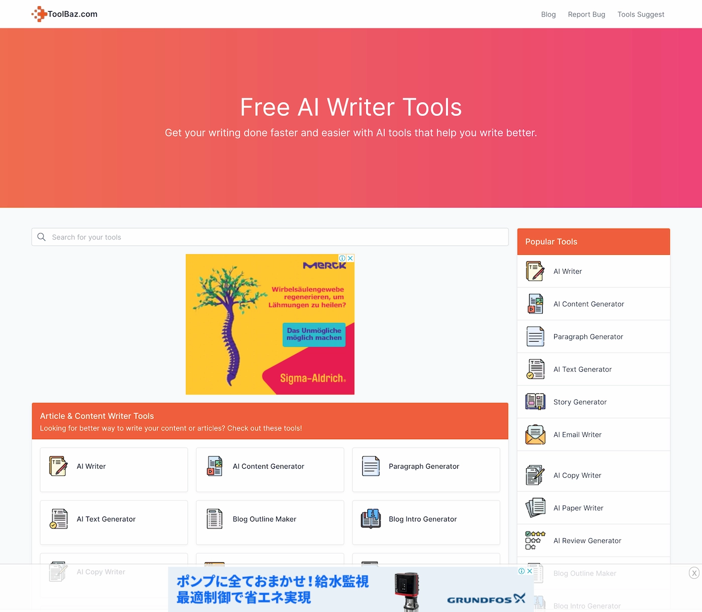 ToolBaz - Free AI Writer Tools