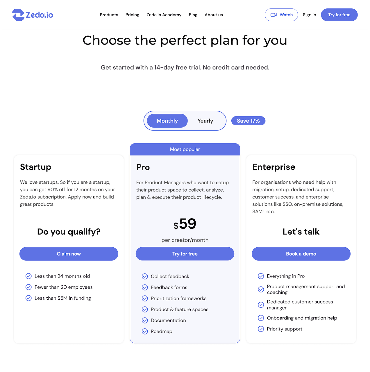 zeda.io-Product Management Software Logo