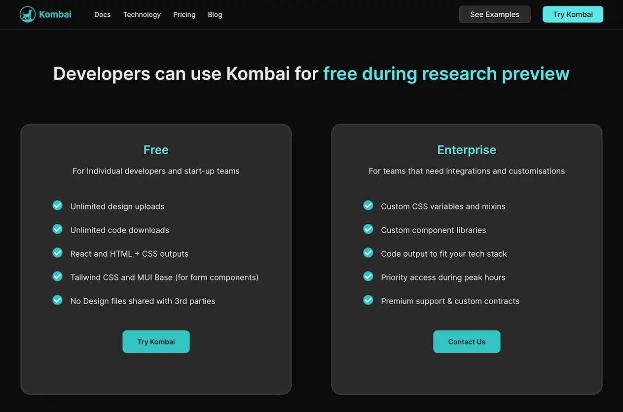 Kombai-convert UI/UX designs into high-quality code with AI Logo