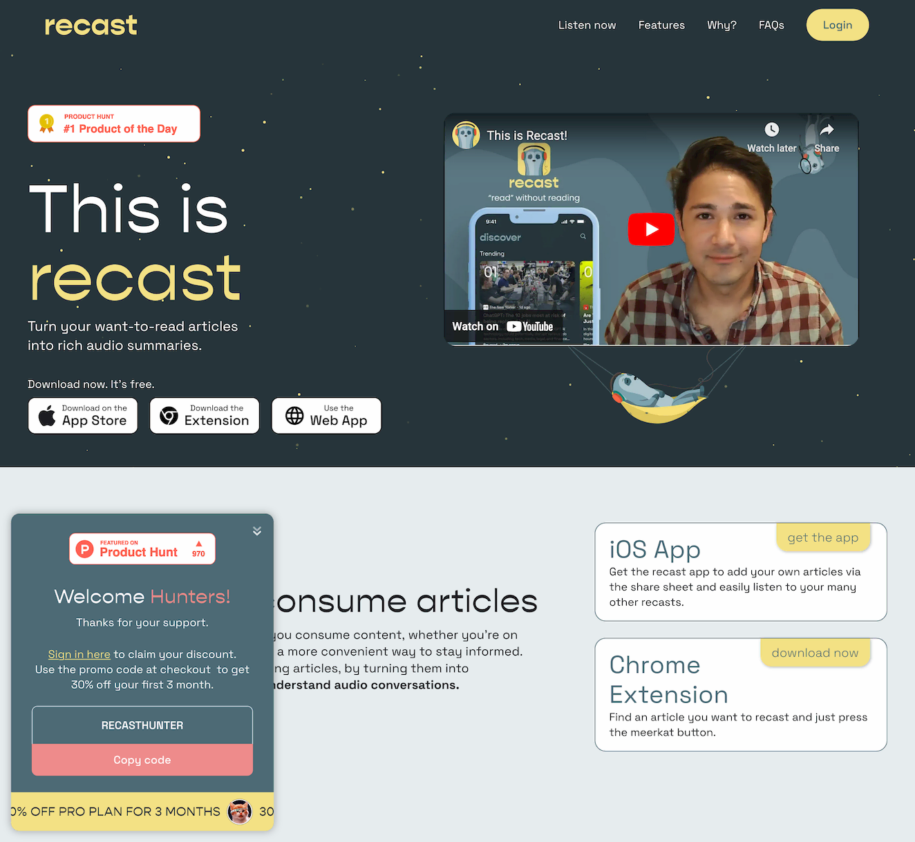 Recast- Transform Articles to Podcast Logo