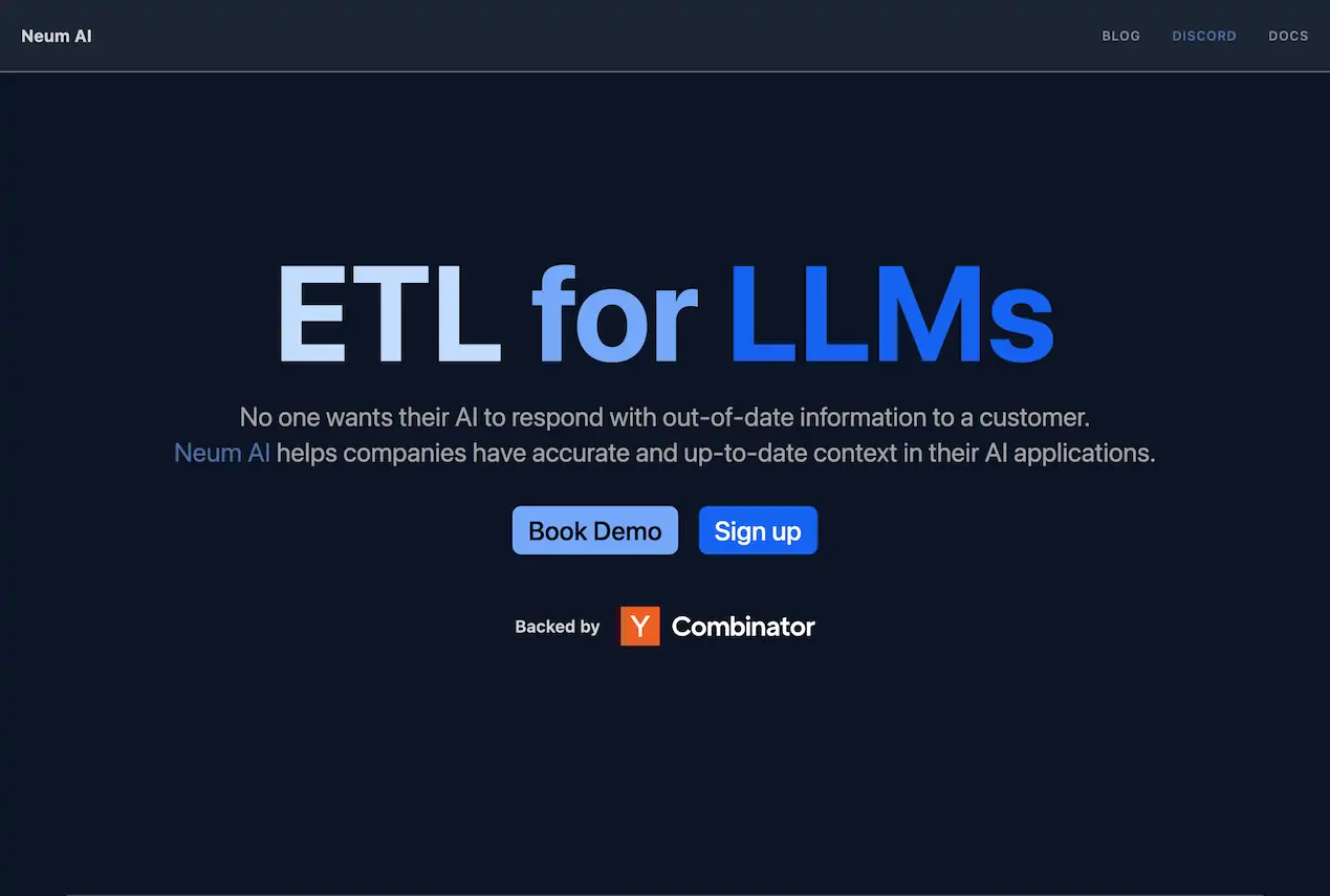 Neum AI-the best and the fastest Synchronization Source Data tools with your AI applications Logo