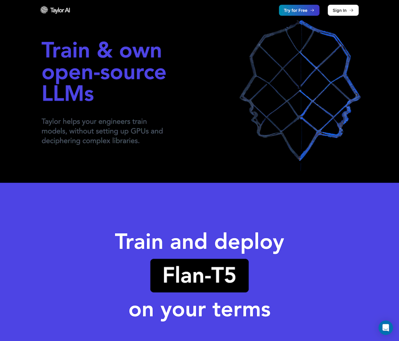 Taylor AI – Efficiently Train Open-Source Language Models for Business Logo