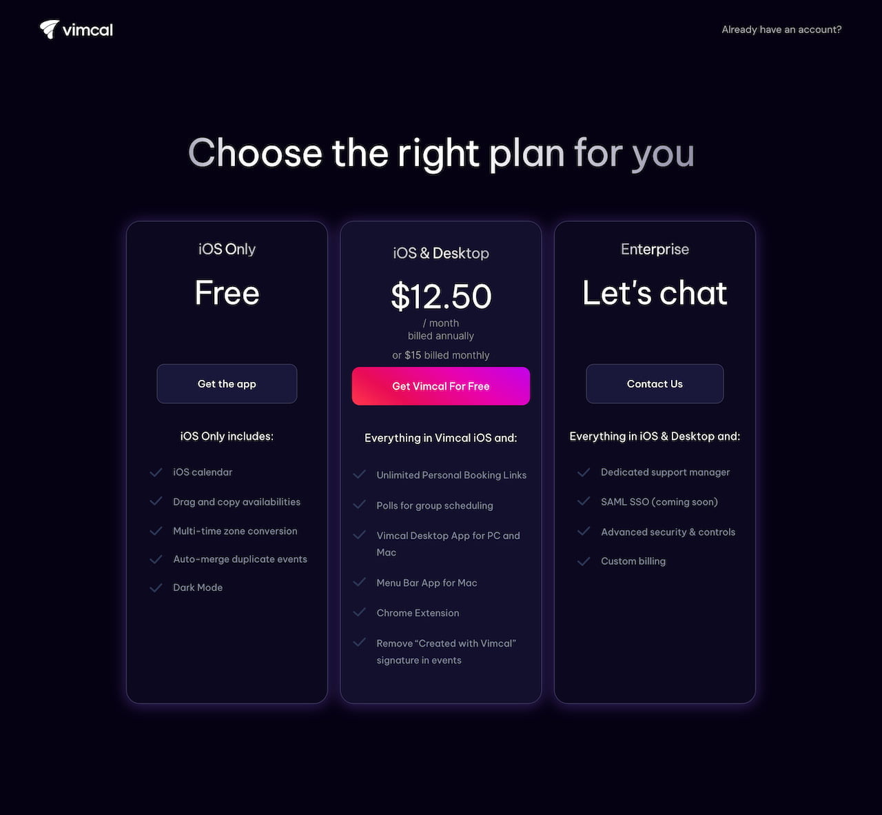 Vimcal – The World’s Fastest Calendar for Remote Work Logo