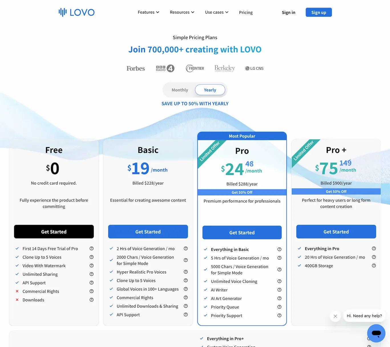 lovo.ai.pricing