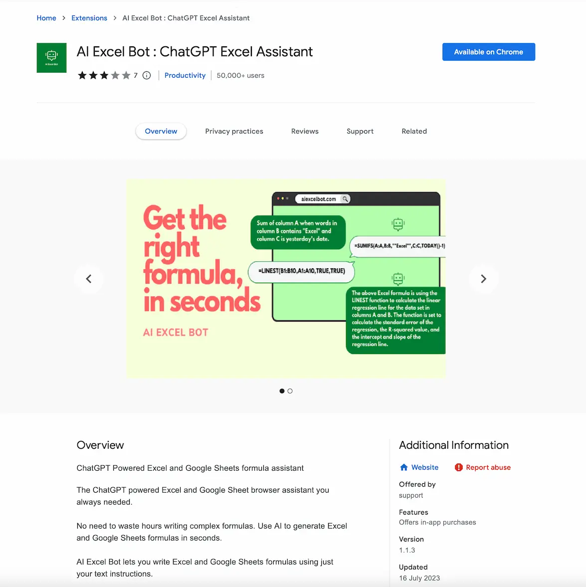 AIExcelBot.com.chrome