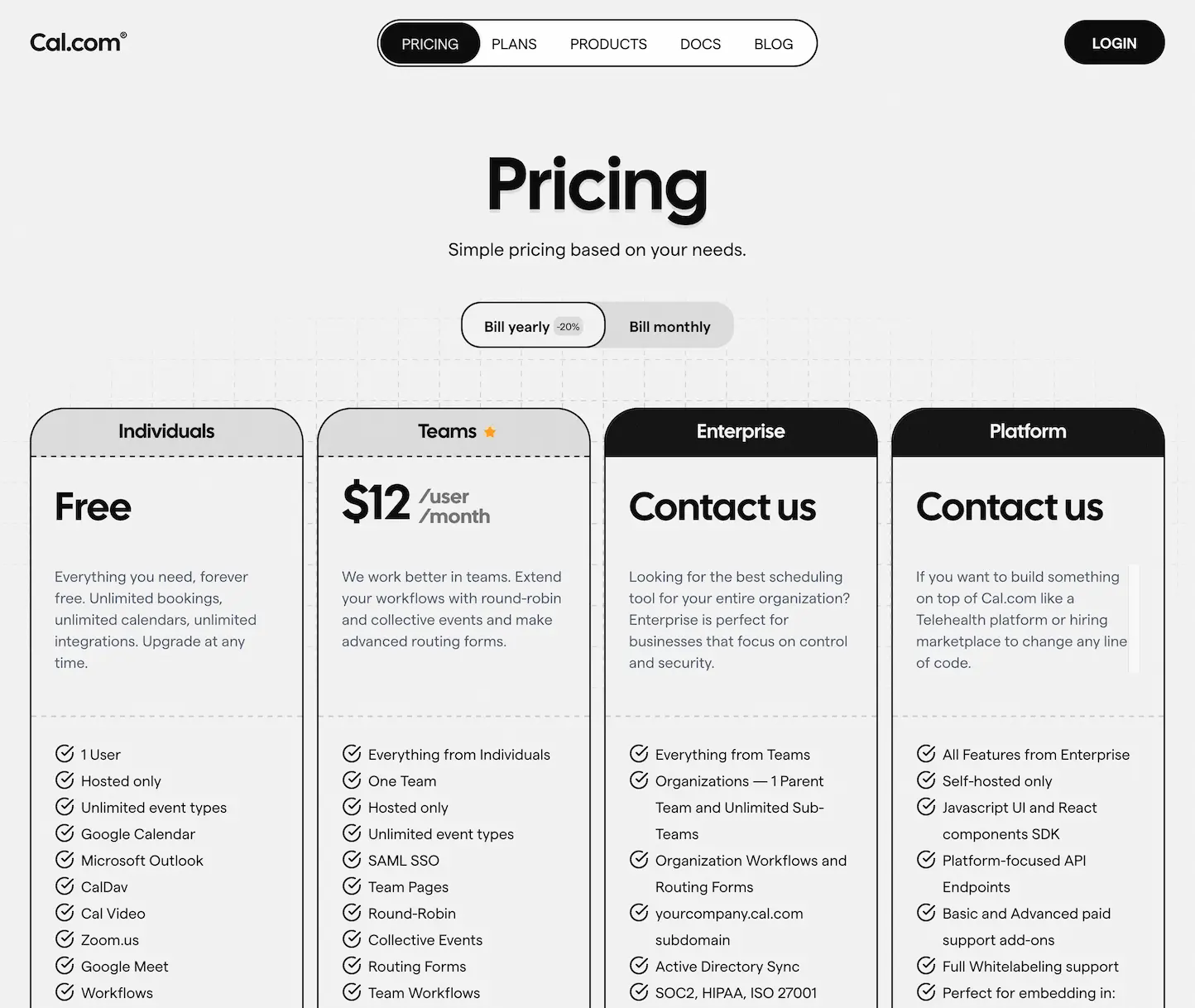 cal.com.pricing