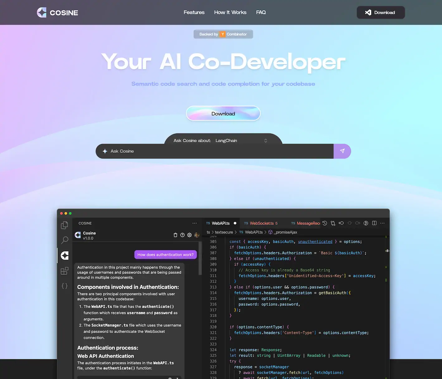 Cosine – Your AI Co-Developer Logo