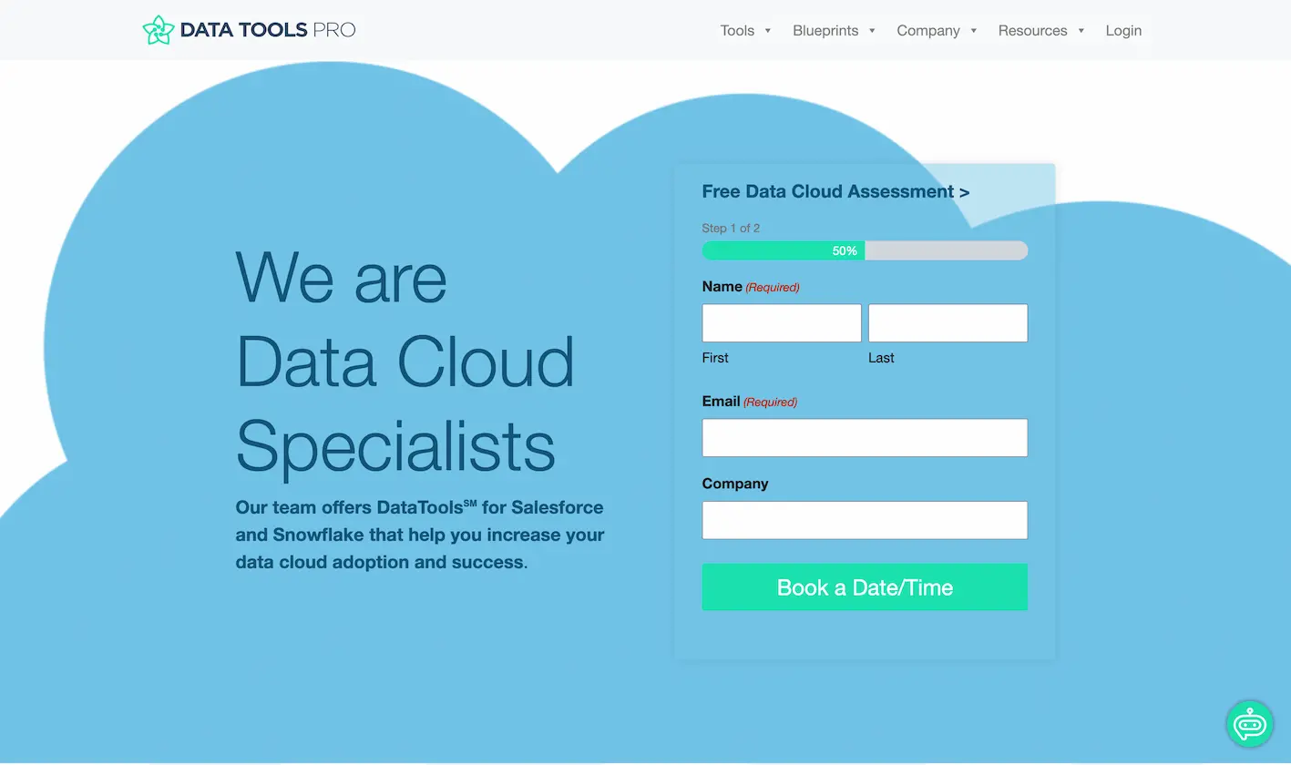 Data Tools Pro specializing for data management, Salesforce, and Snowflake Logo