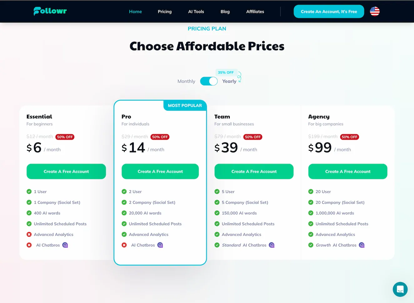 followr.ai.pricing