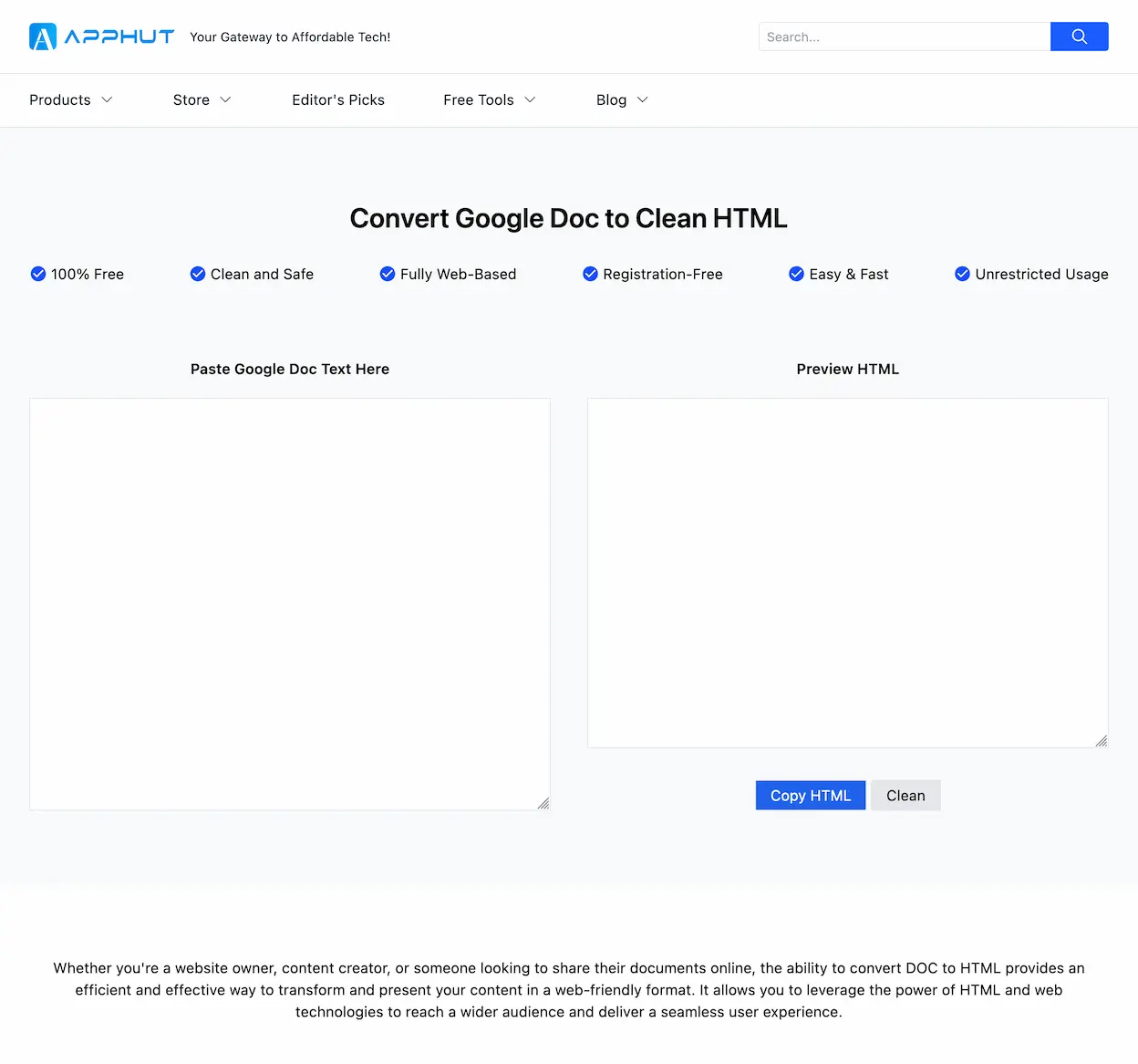 free-convert-google-doc-to-clean-html
