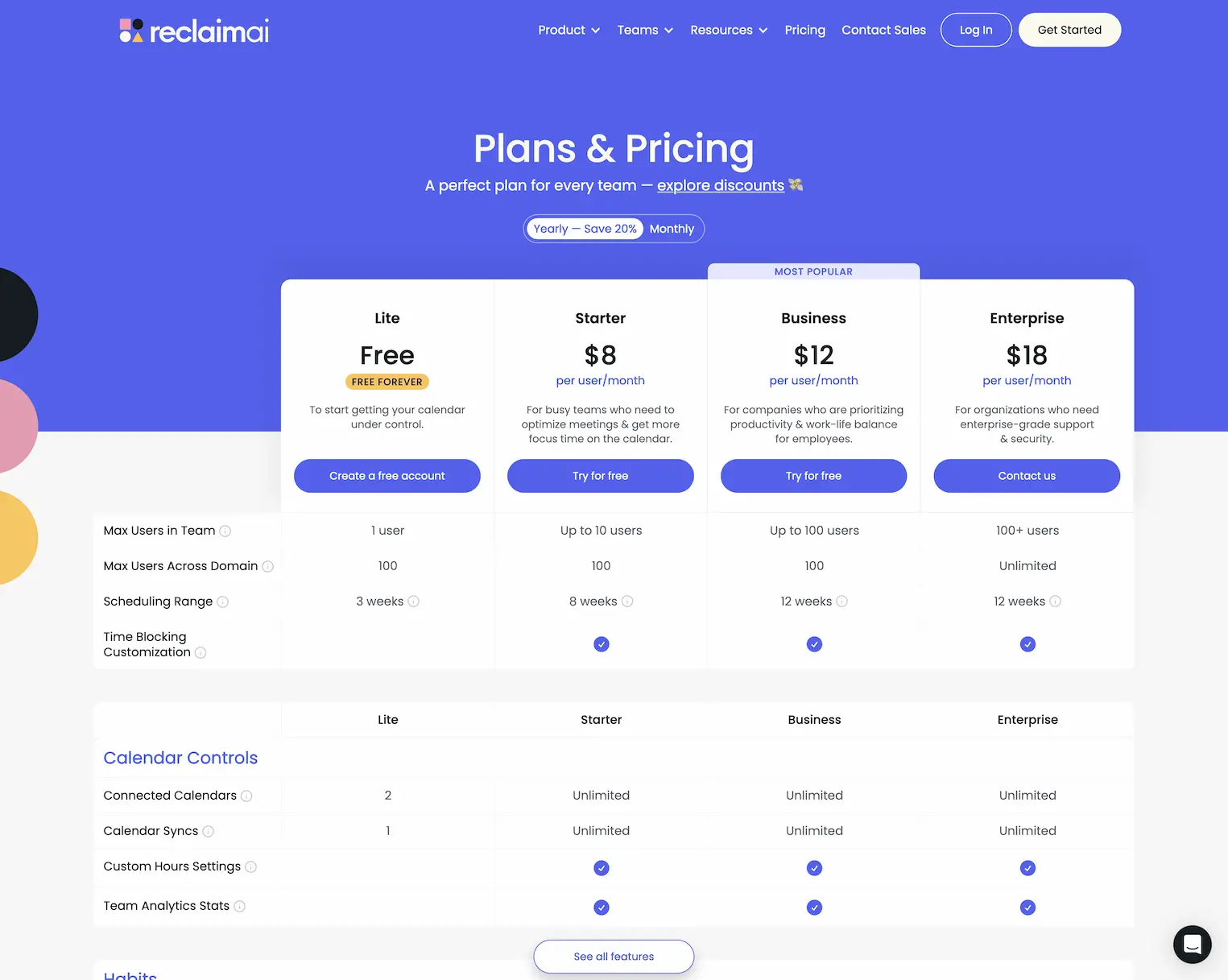 reclaim.ai.pricing.plan.2024