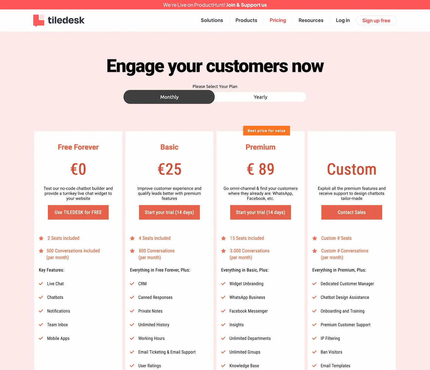 tiledesk.com.pricing