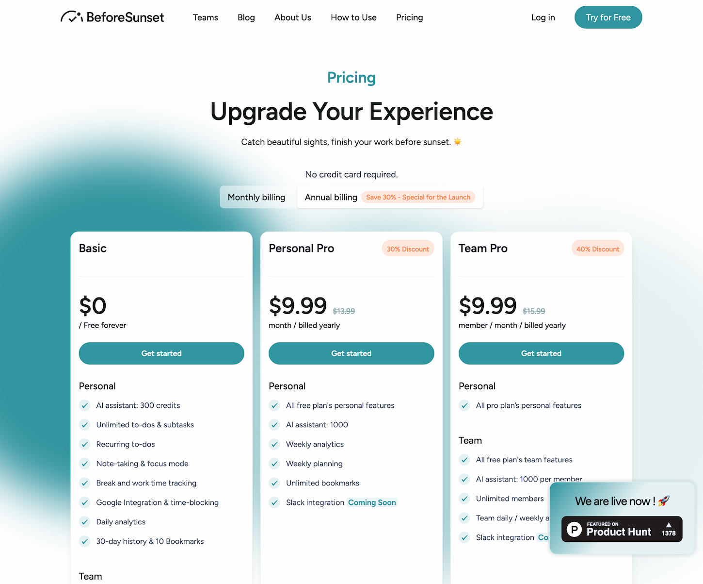 www.beforesunset.ai.teams.pricing