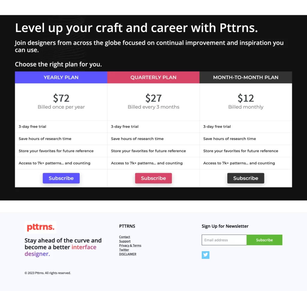 pttrns.com.pricing