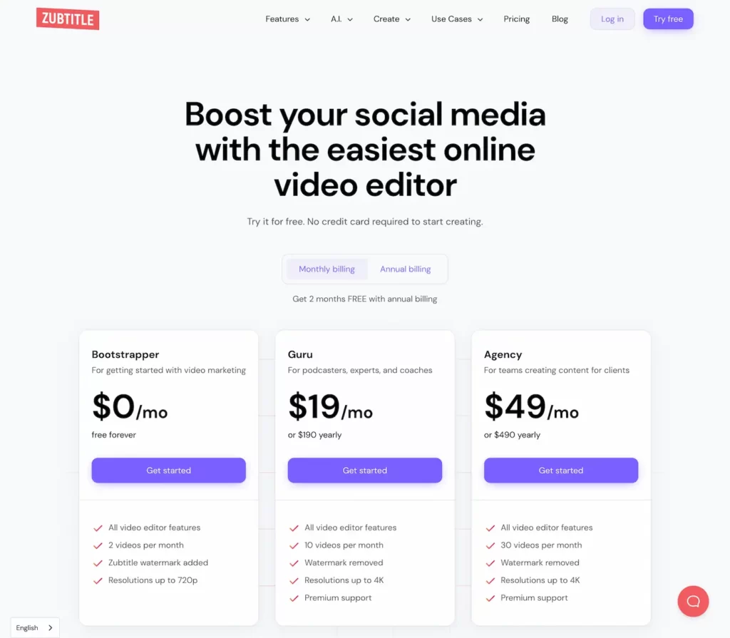zubtitle.com.free.pricing