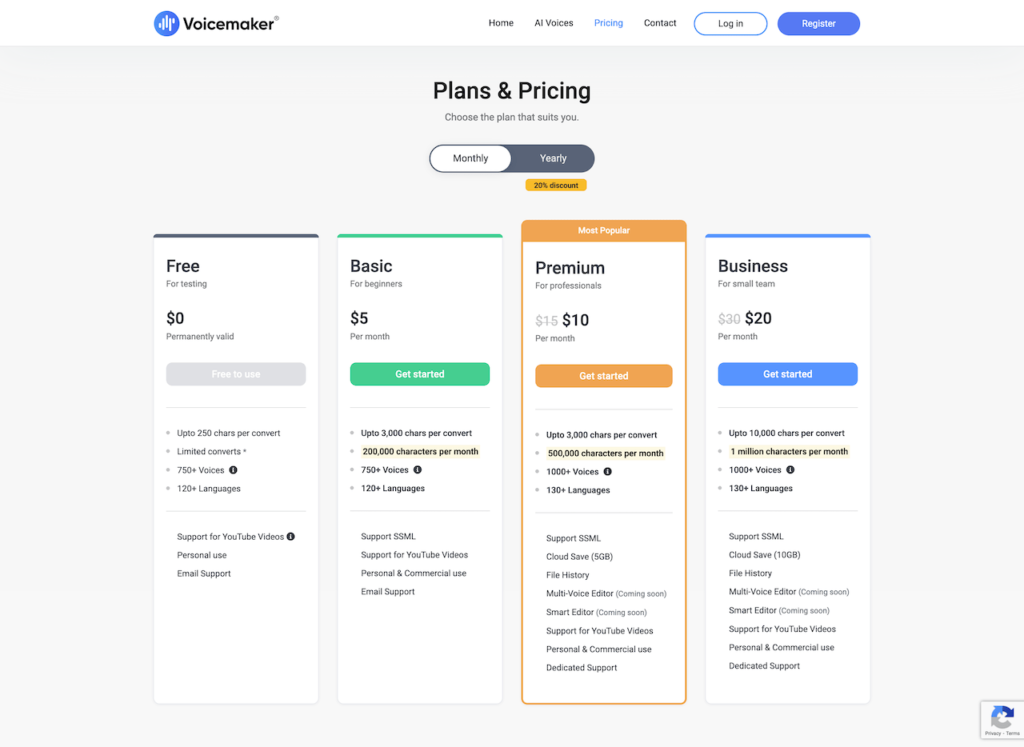 voicemaker.in.pricing