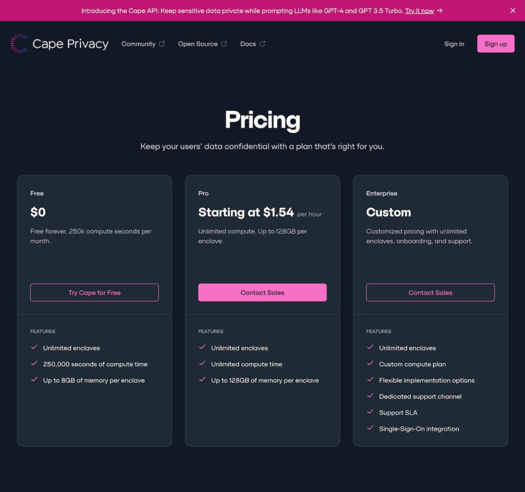capeprivacy.com.pricing