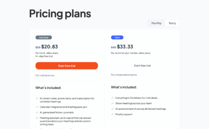 circleback.ai.pricing