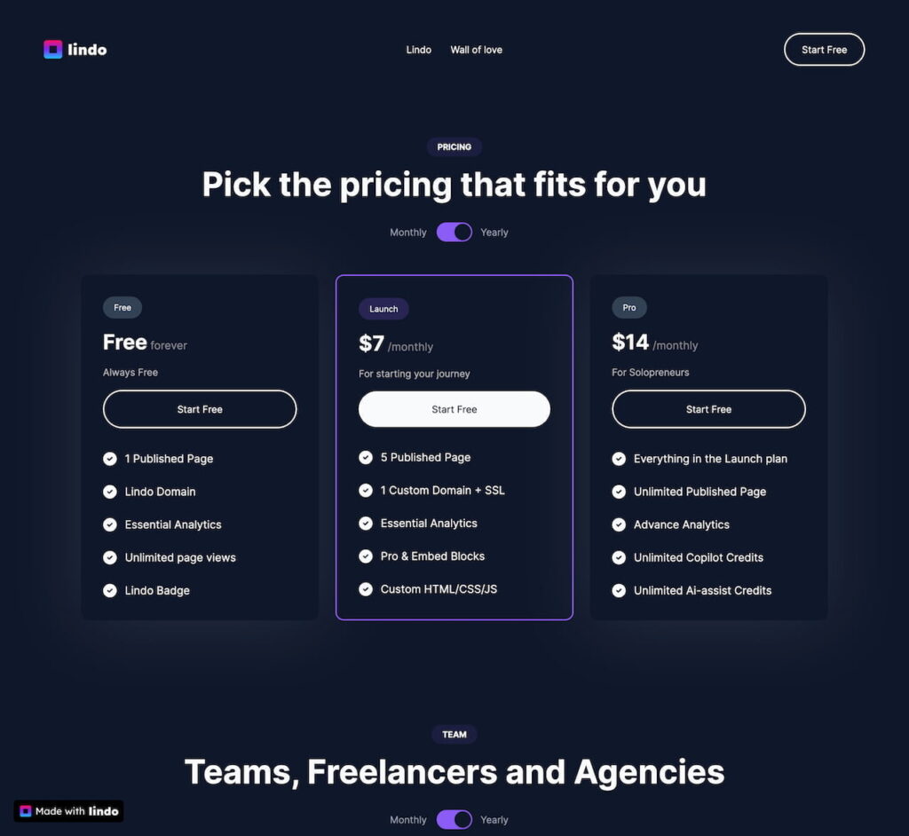 lindoai.com.pricing