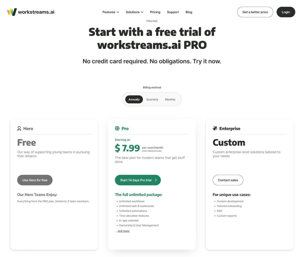workstreams.ai.pricing