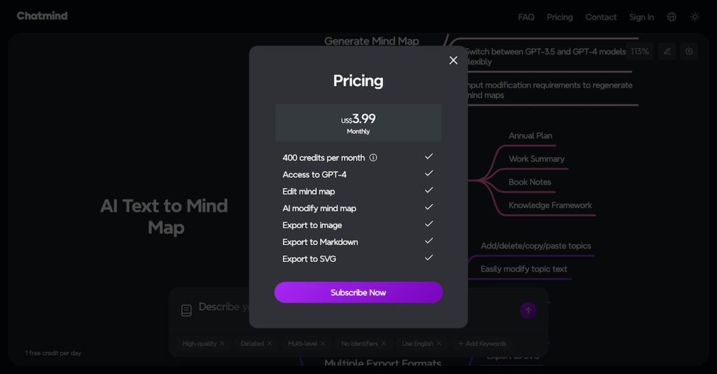 chatmind.tech.pricing