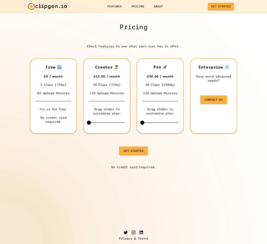 clipgen.io.pricing