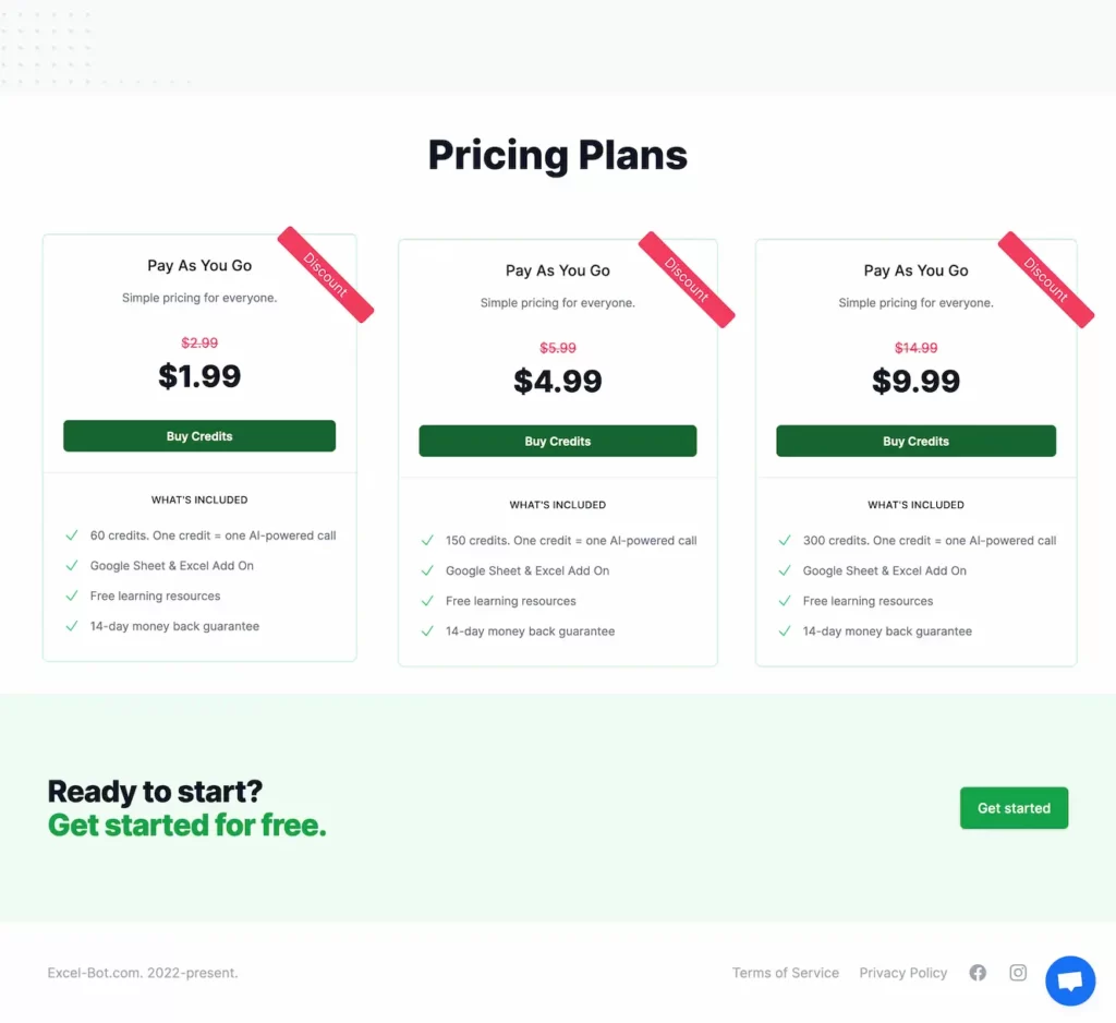 excel-bot.com.pricing