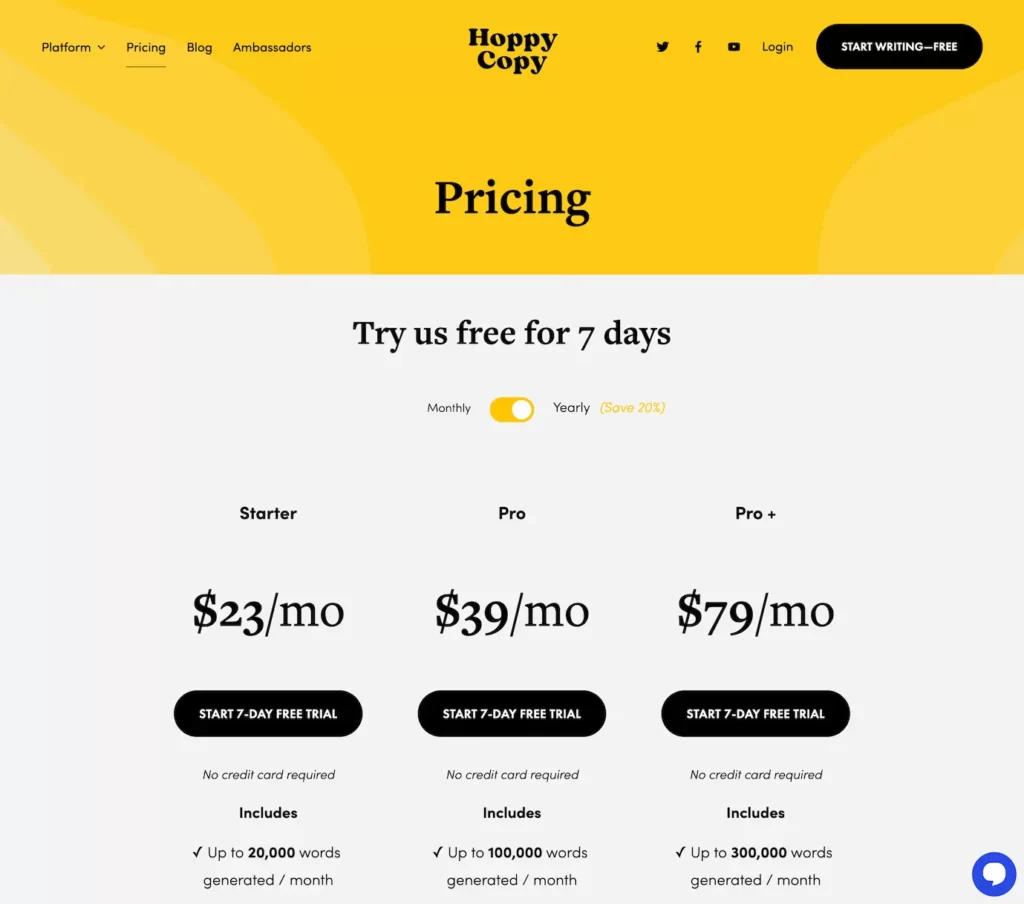 hoppycopy.co.pricing