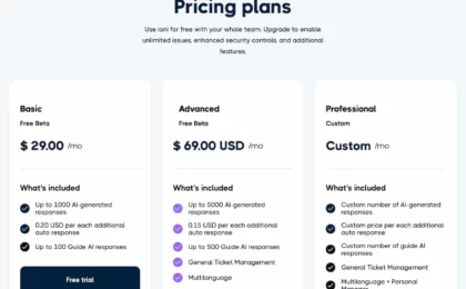 ioni.ai.pricing