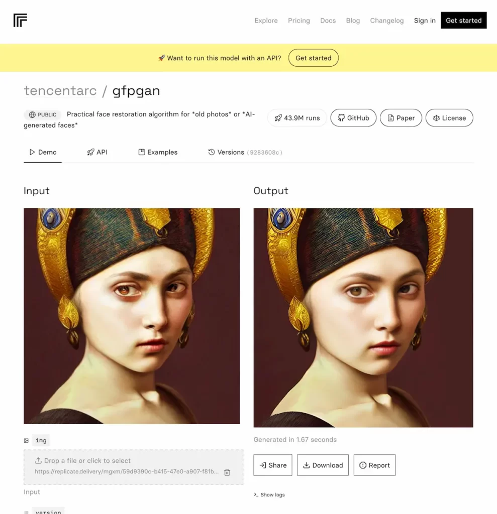 replicate.com.tencentarc.gfpgan