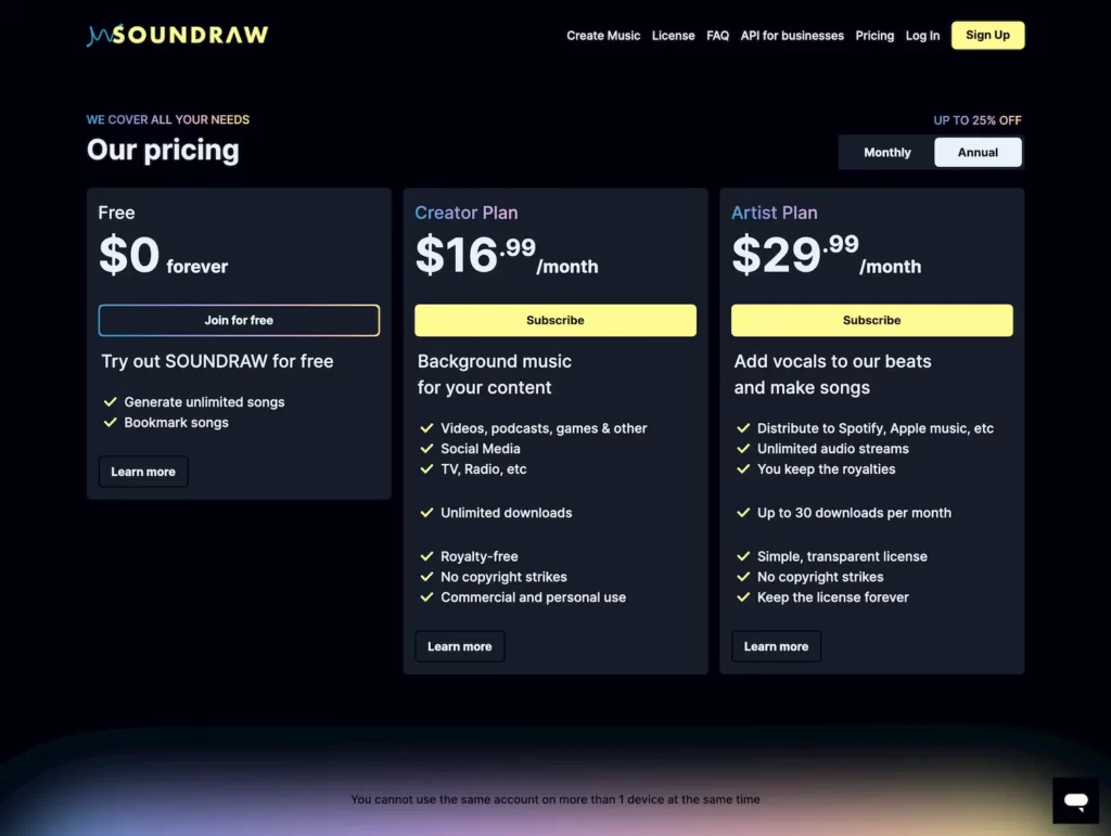 soundraw.io.pricing.plan.2024