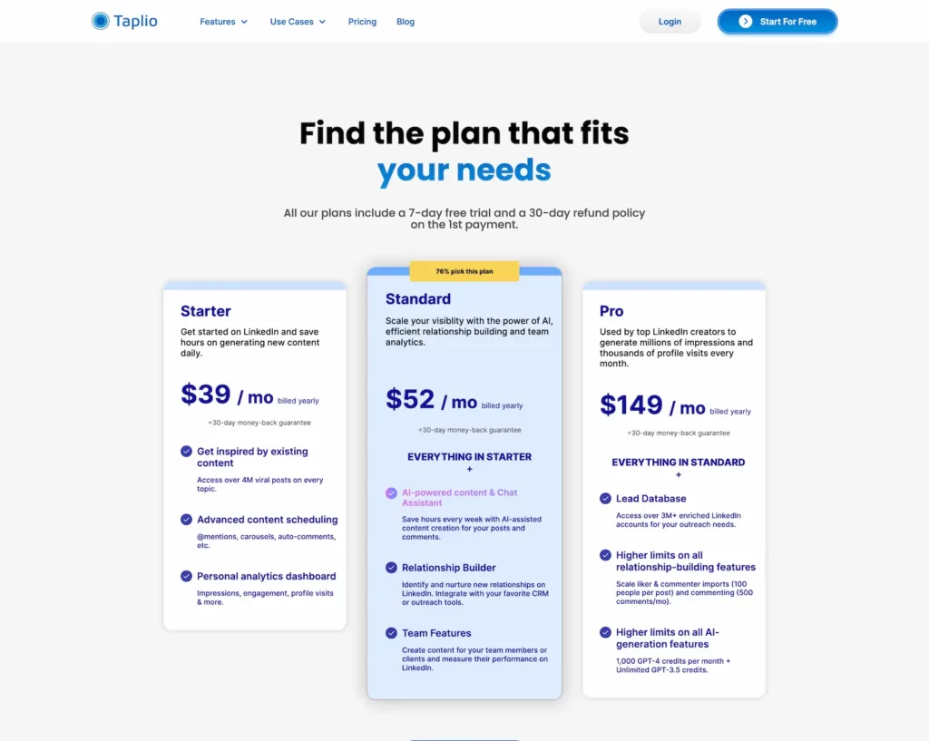 taplio.com.pricing.plan.2024