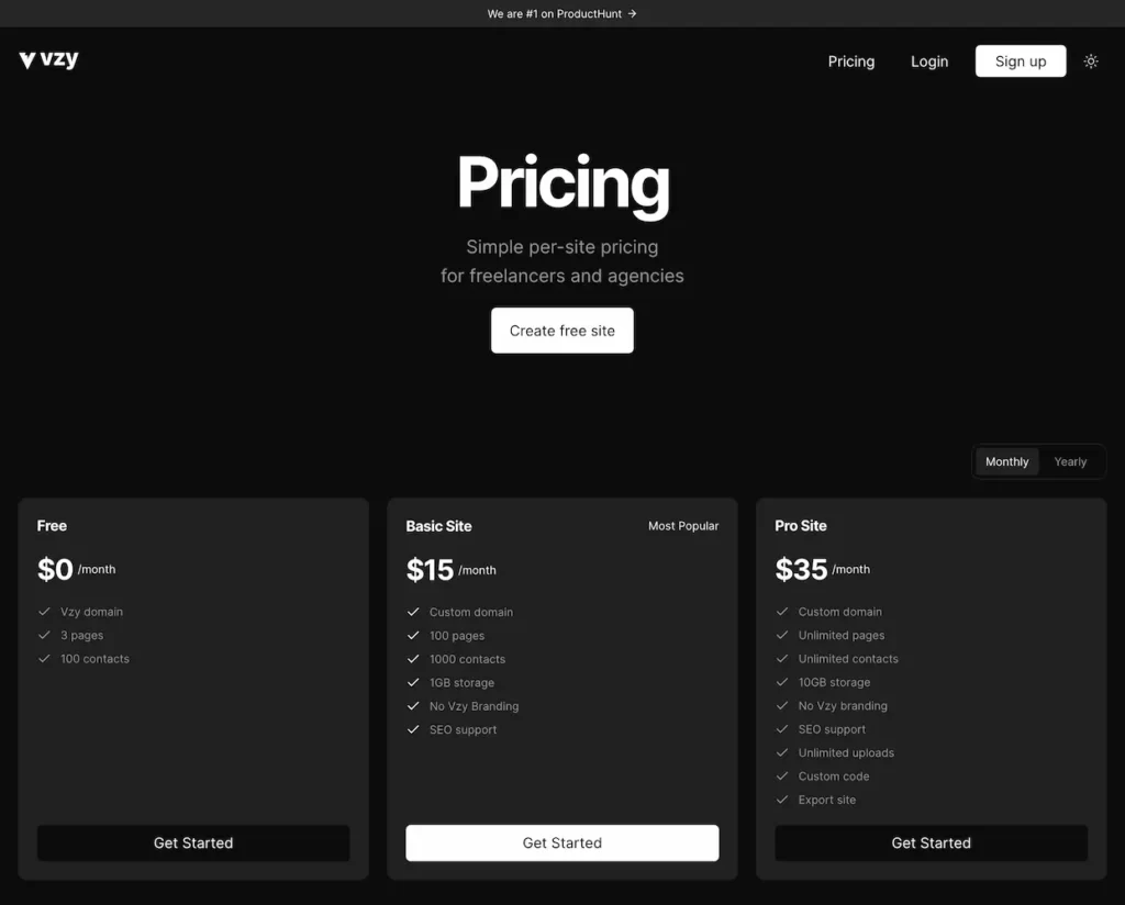 vzy.co.pricing