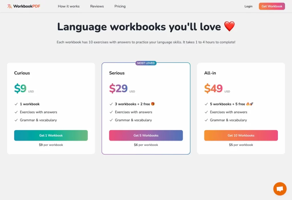 workbookpdf.com.pricing