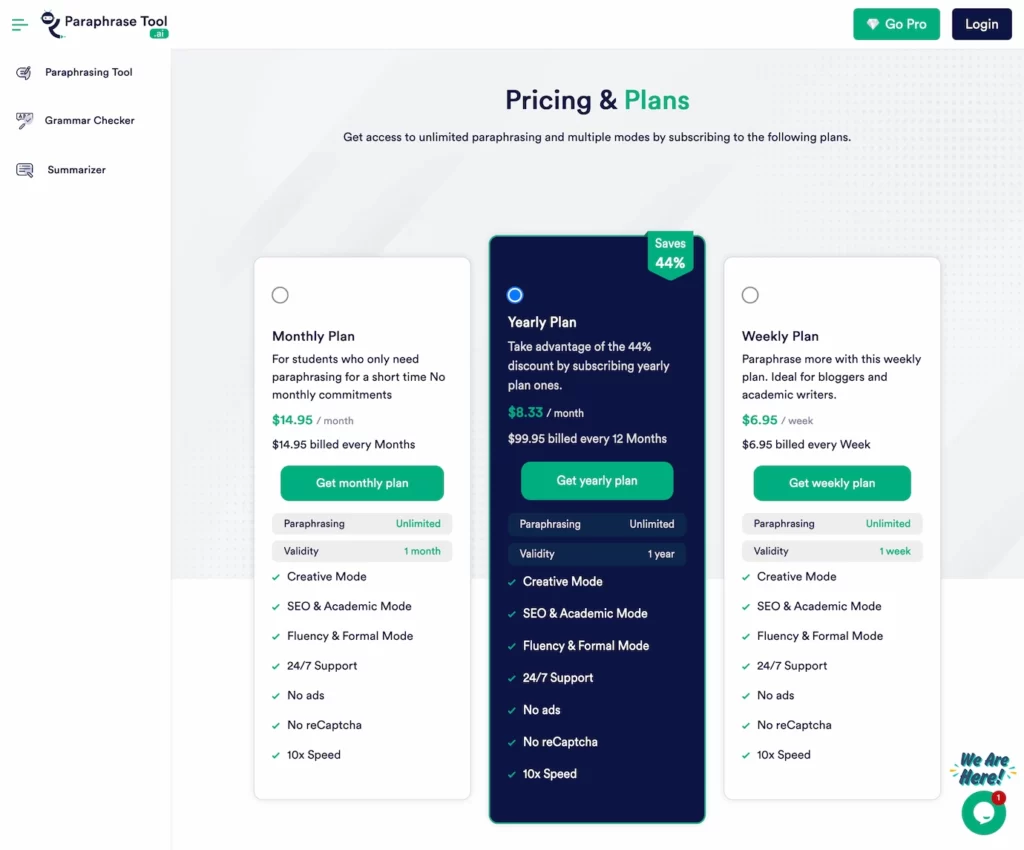 www.paraphrasetool.ai.pricing