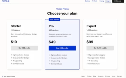 Architecture AI Render pricing plan