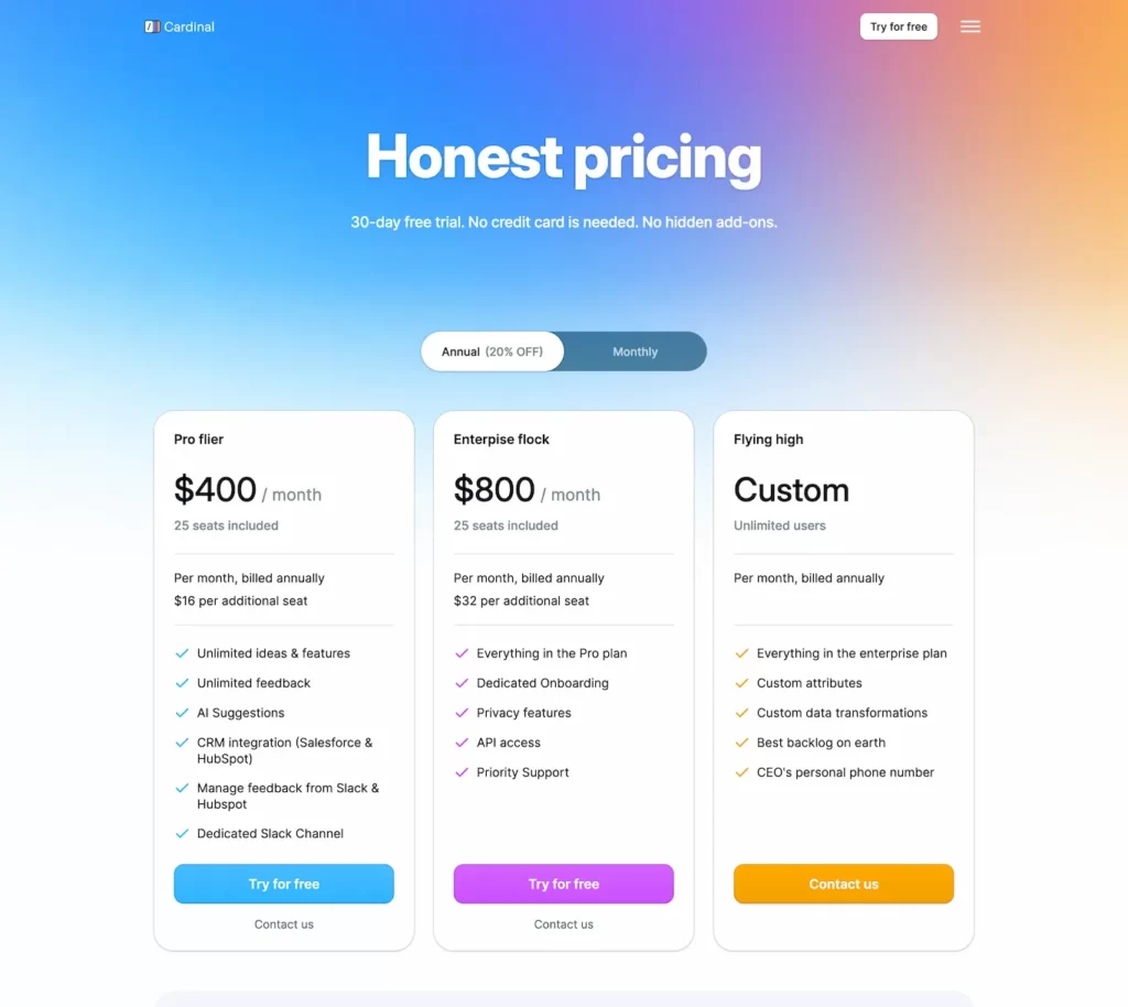 cardinalapp.io.pricing