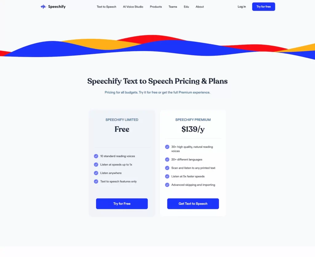 speechify.com.pricing