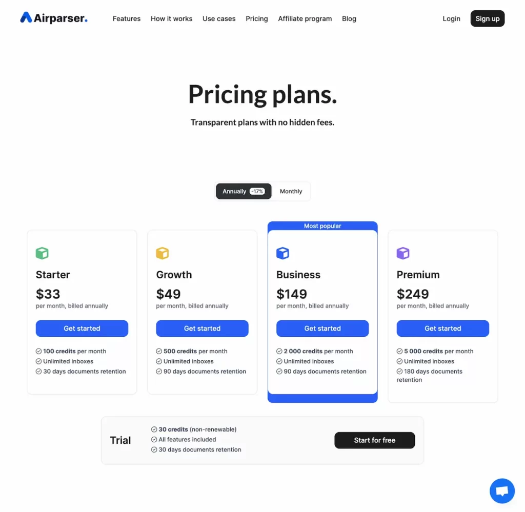 airparser.com.pricing