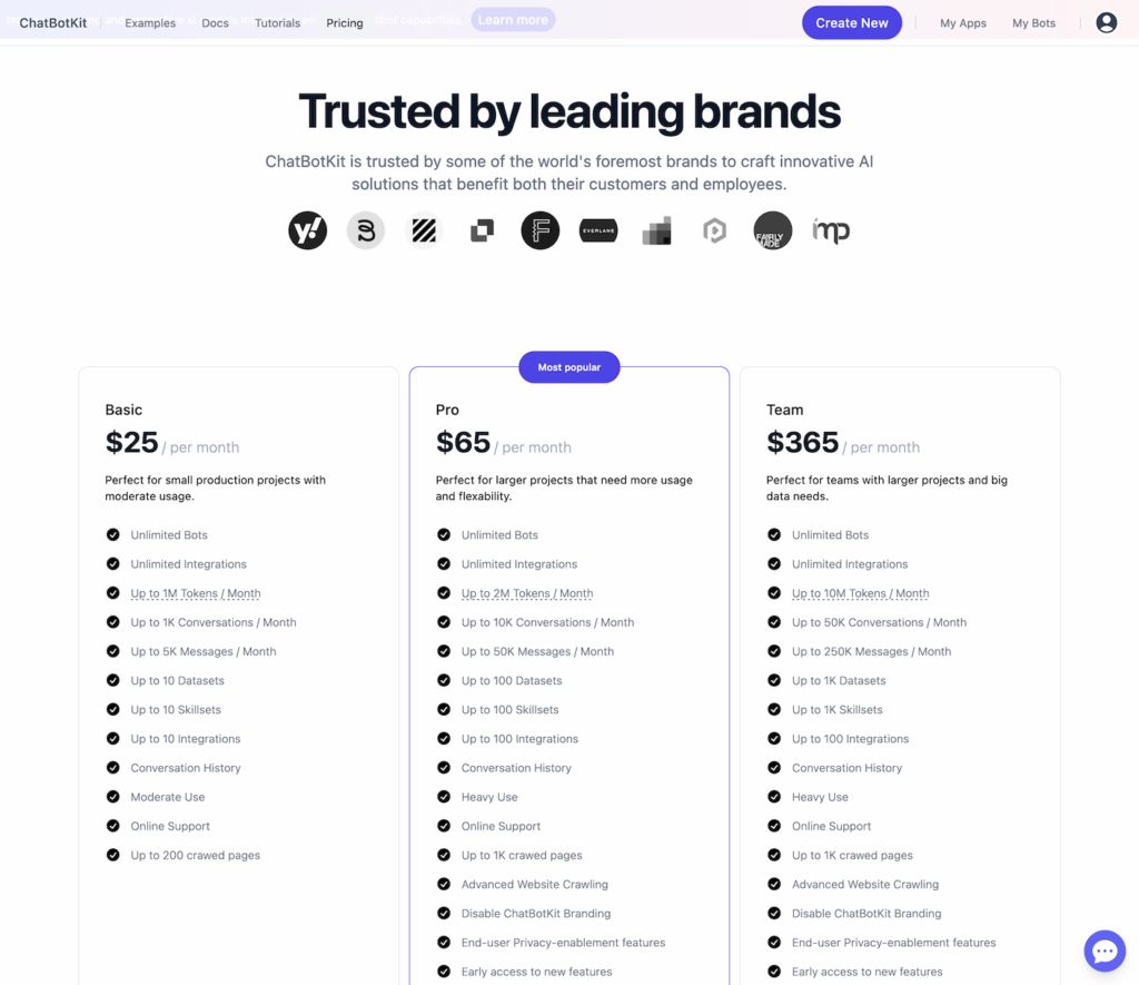 chatbotkit.com.pricing