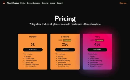 kimchi-reader.app.pricing