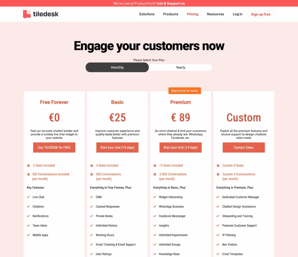 tiledesk.com.pricing