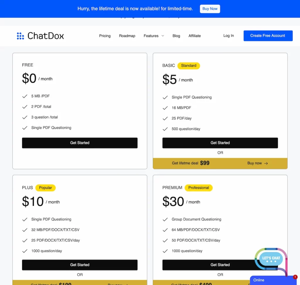 www.chatdox.com.pricing