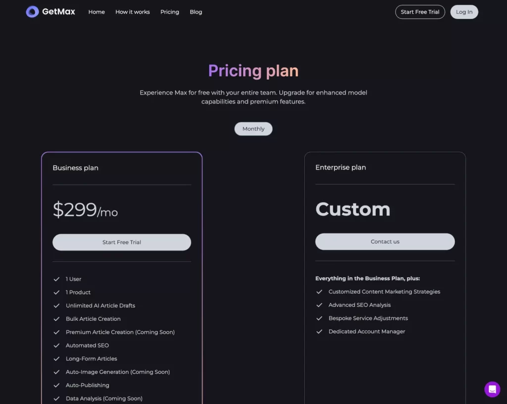 www.getmax.ai.pricing