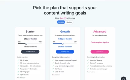 Yaara- Use AI to write proven, high-converting copy 3 www.yaara.ai.pricing