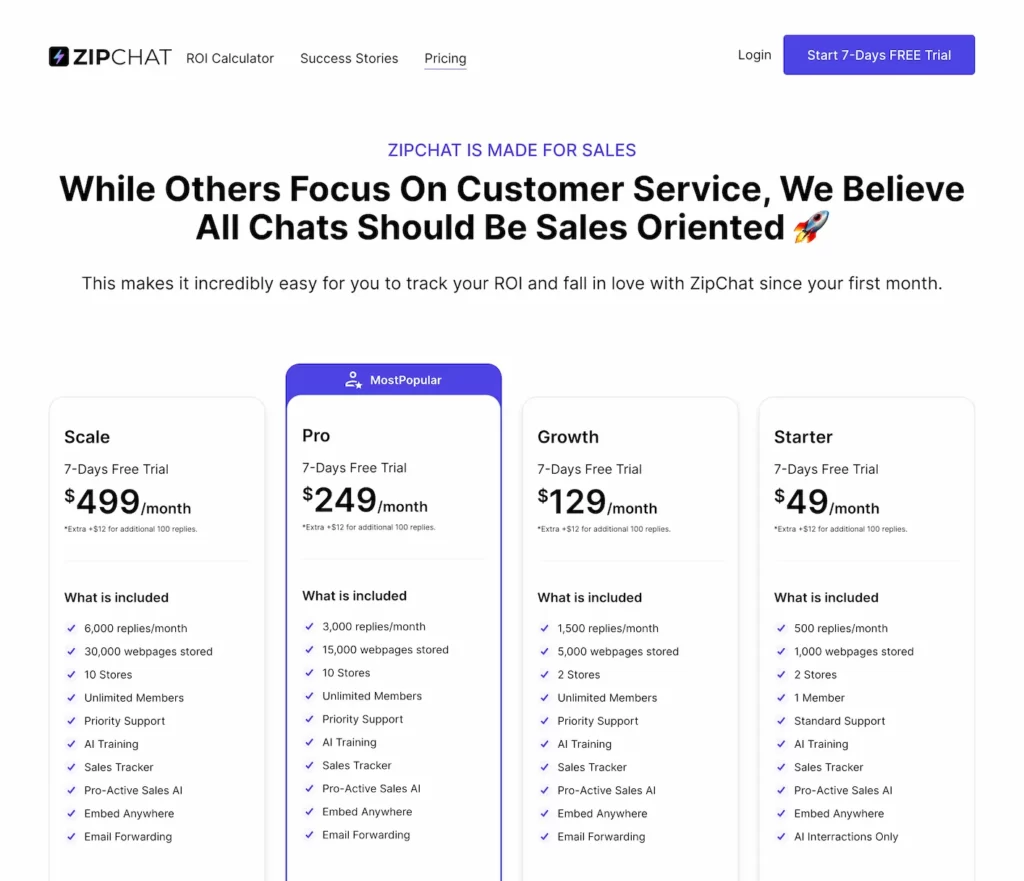 zipchat.ai.pricing