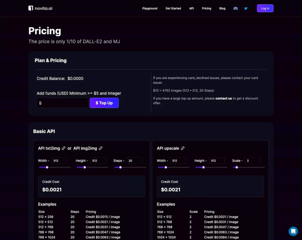 novita.ai.pricing